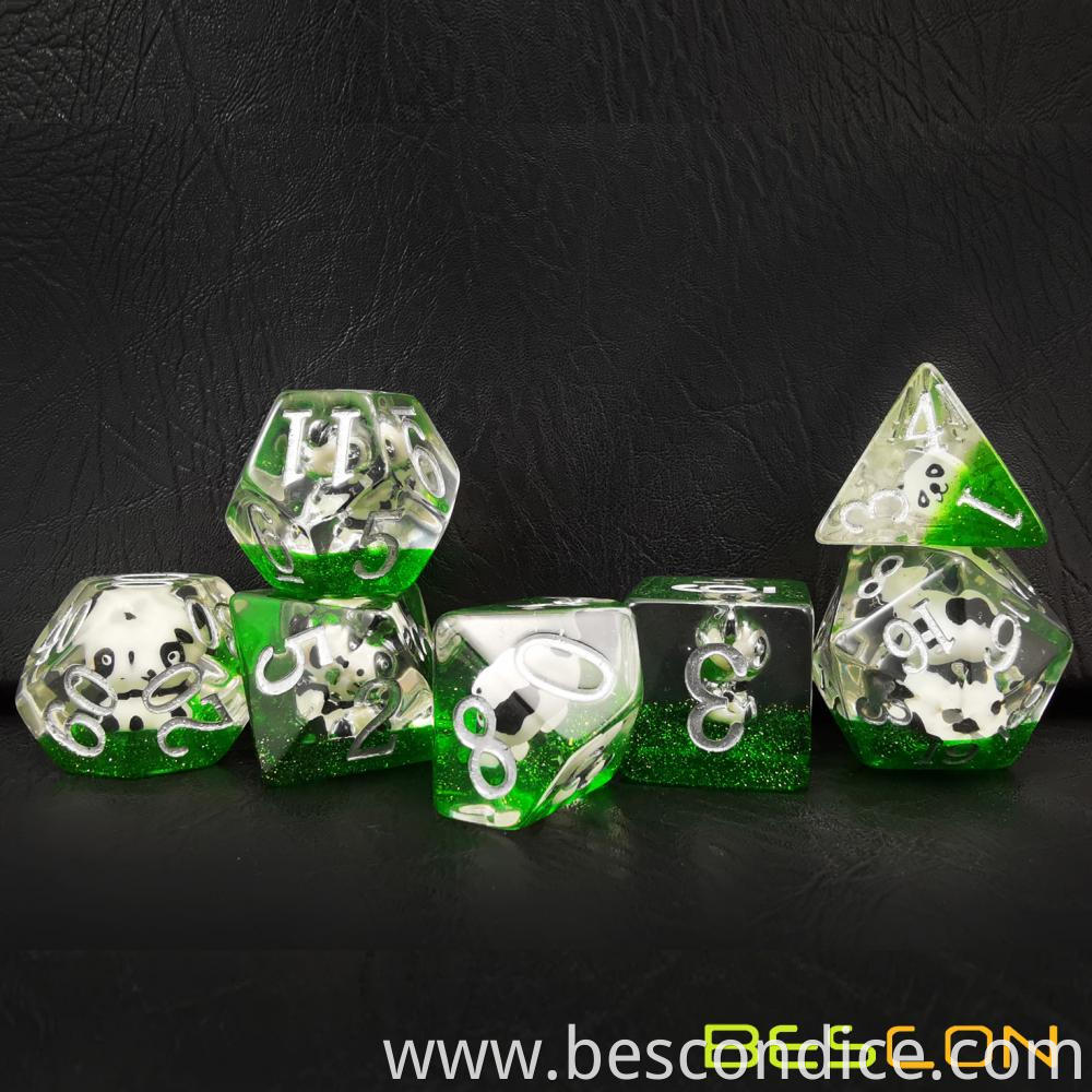 7 Die Dice Dnd Polyhedral Panda Dice Set 2